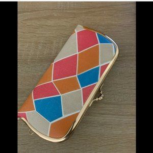 Multicolored Wallet With Diamond Design